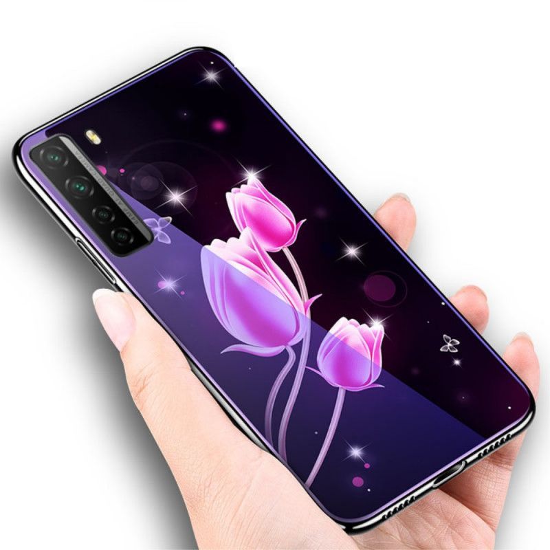 Kryt Huawei P40 Lite 5g Tvrzené Sklo A Květinový Silikon