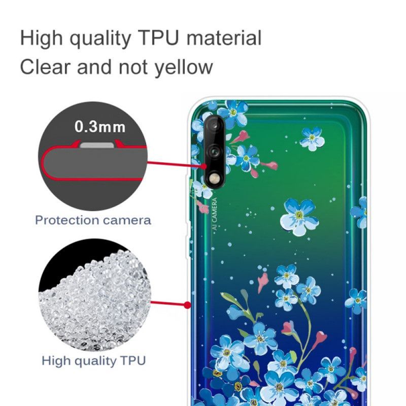 Kryt Huawei P40 Lite E / Y7p Kytice Modrých Květů