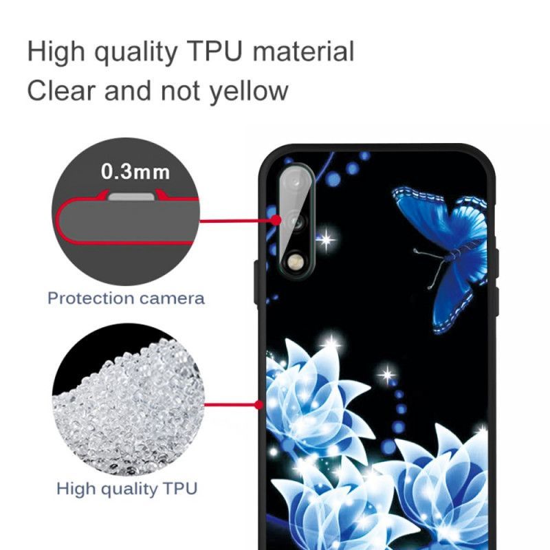 Kryt Huawei P40 Lite E / Y7p Modrý Motýl A Květiny