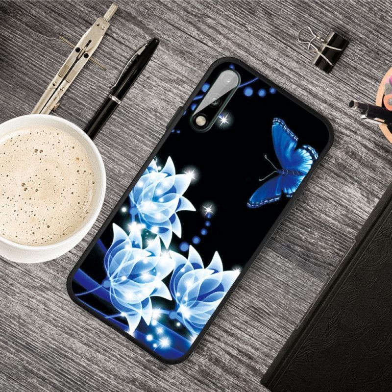 Kryt Huawei P40 Lite E / Y7p Modrý Motýl A Květiny