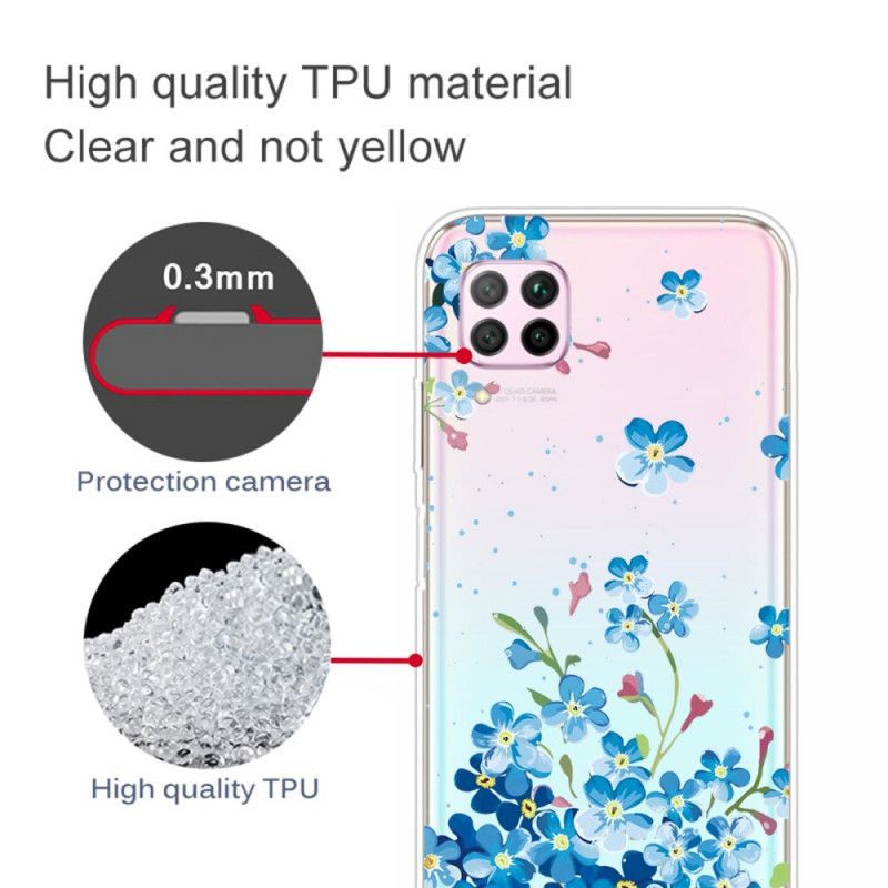 Kryt Huawei P40 Lite Kytice Modrých Květů