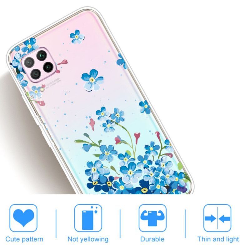 Kryt Huawei P40 Lite Kytice Modrých Květů