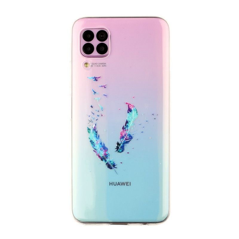 Kryt Huawei P40 Lite Průhledné Peří