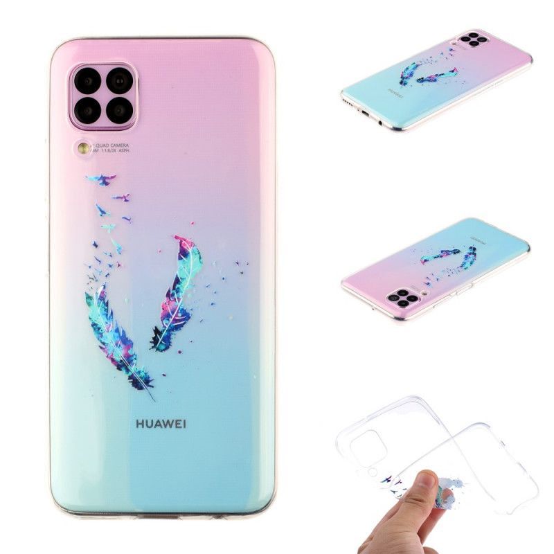 Kryt Huawei P40 Lite Průhledné Peří