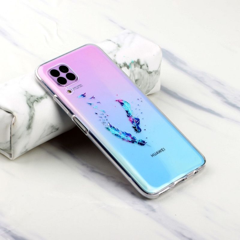 Kryt Huawei P40 Lite Průhledné Peří