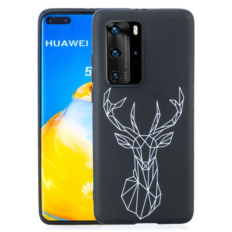 Kryt Huawei P40 Pro Flexibilní Silikonový Grafický Jelen