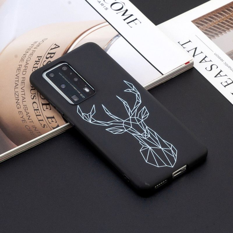 Kryt Huawei P40 Pro Flexibilní Silikonový Grafický Jelen