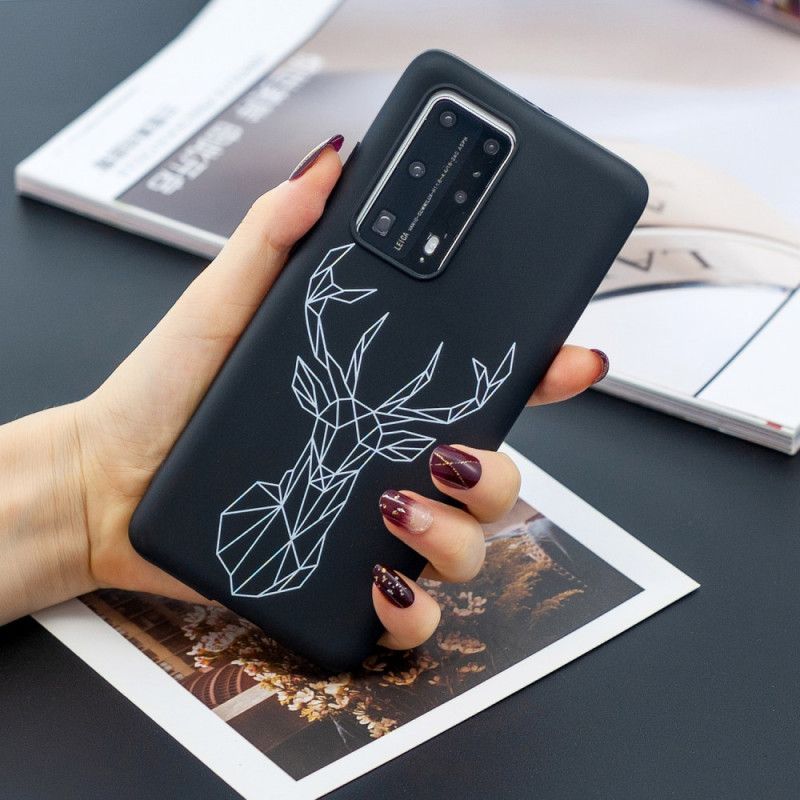 Kryt Huawei P40 Pro Flexibilní Silikonový Grafický Jelen