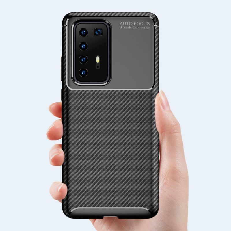 Kryt Huawei P40 Pro Flexibilní Textura Uhlíkových Vláken