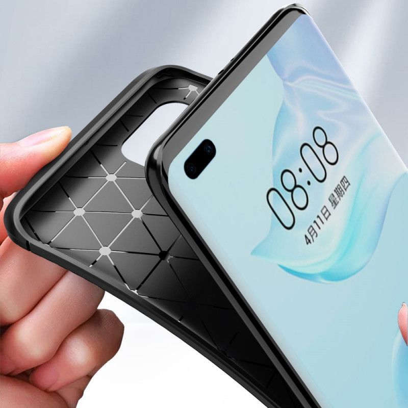 Kryt Huawei P40 Pro Flexibilní Textura Uhlíkových Vláken