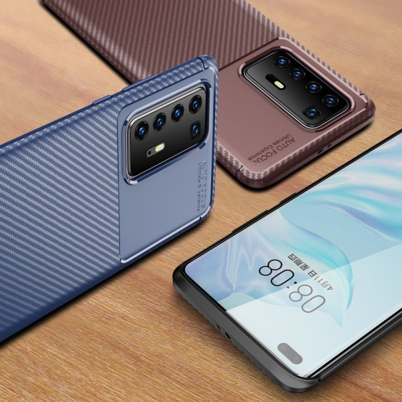 Kryt Huawei P40 Pro Flexibilní Textura Uhlíkových Vláken