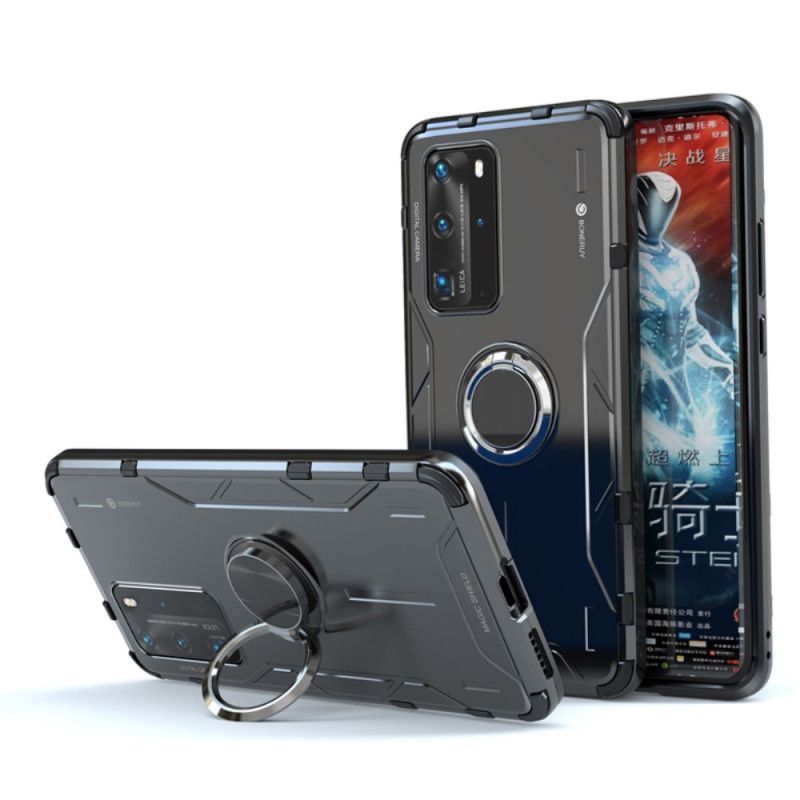 Kryt Huawei P40 Pro Kovový A Silikonový Nosný Kroužek