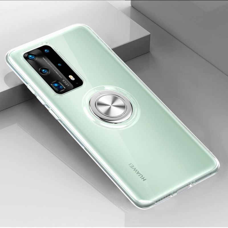 Kryt Huawei P40 Průhledný Jednoduchý Kovový Kroužek