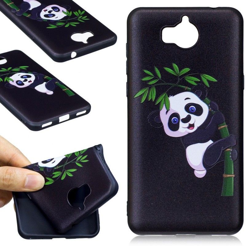 Kryt Huawei Y6 2017 Vyražená Panda Na Bambusu