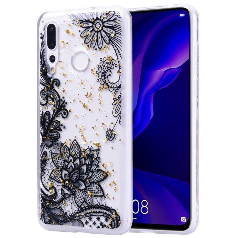 Kryt Huawei Y7 2019 Krajka A Zlatý Prach