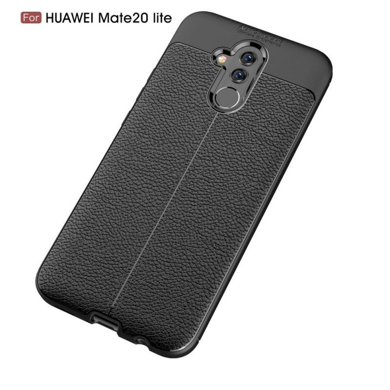 Kryt Na Huawei Mate 20 Lite Litchi S Dvojitým Koženým Efektem