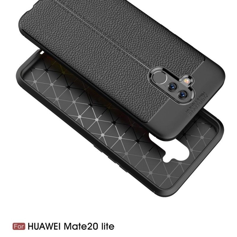 Kryt Na Huawei Mate 20 Lite Litchi S Dvojitým Koženým Efektem