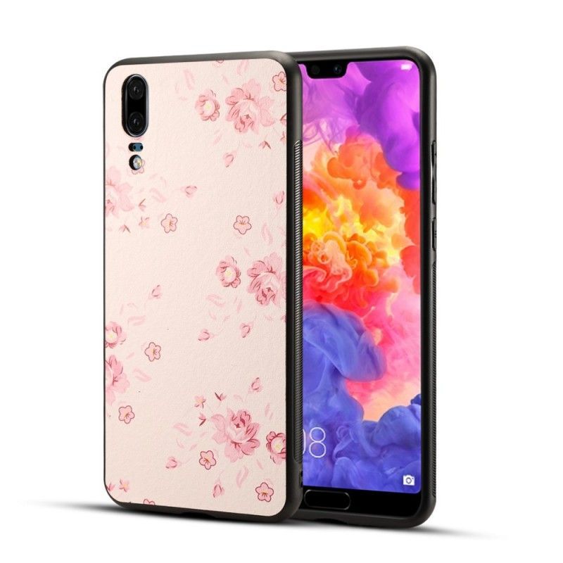 Kryt Na Huawei P20 Květiny Svobody Z Umělé Kůže