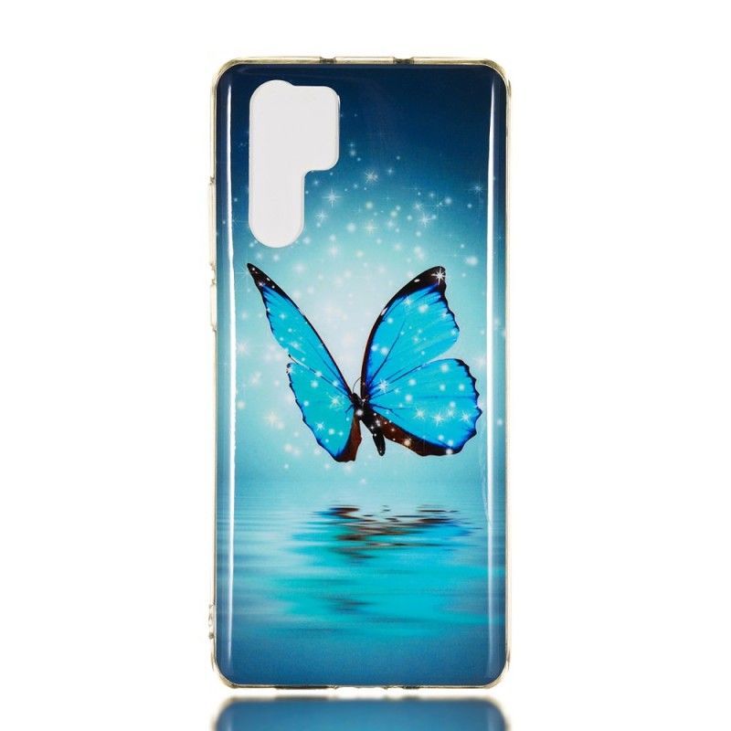 Kryt Na Huawei P30 Pro Fluorescenční Modrý Motýl