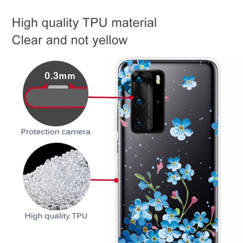 Kryt Na Huawei P40 Pro Kytice Modrých Květů