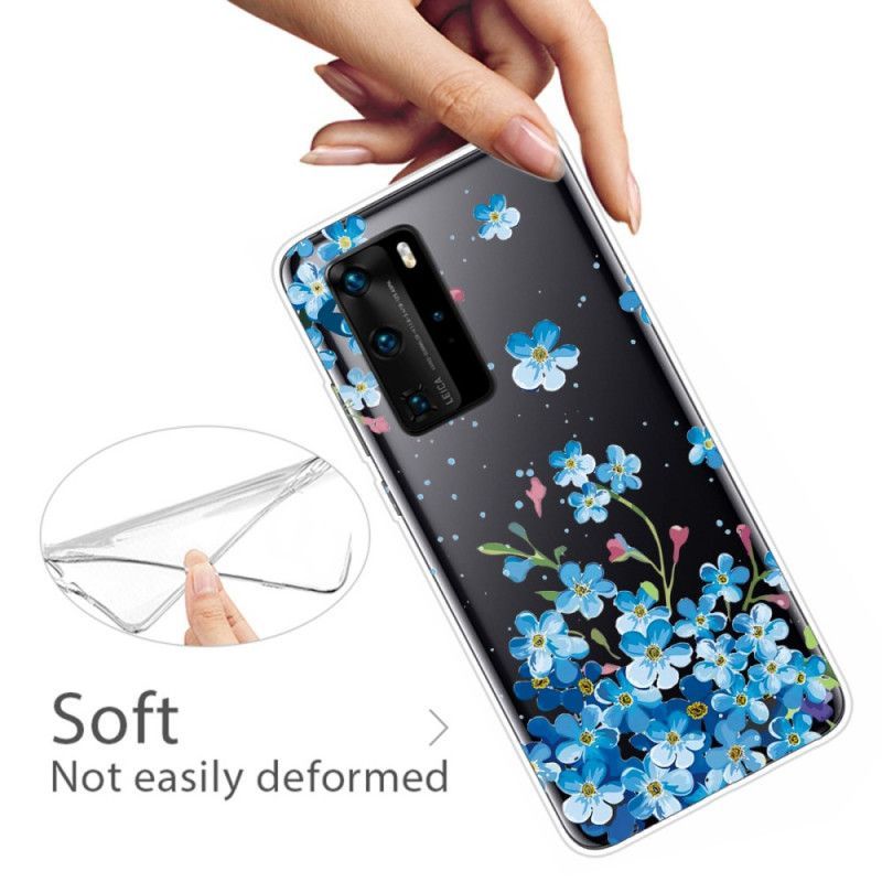 Kryt Na Huawei P40 Pro Kytice Modrých Květů