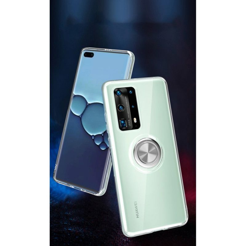 Kryt Na Huawei P40 Pro Silikonový Kovový Otočný Kroužek