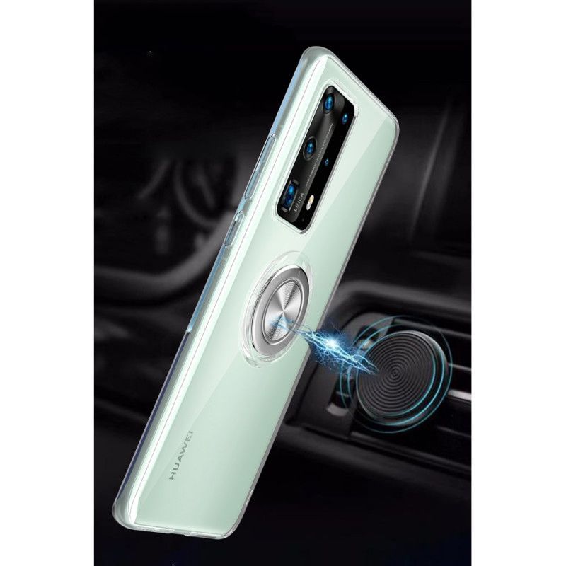 Kryt Na Huawei P40 Pro Silikonový Kovový Otočný Kroužek