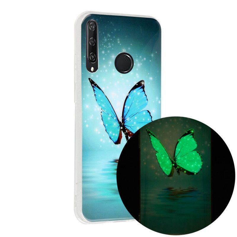 Kryt Na Huawei Y6p Fluorescenční Modrý Motýl