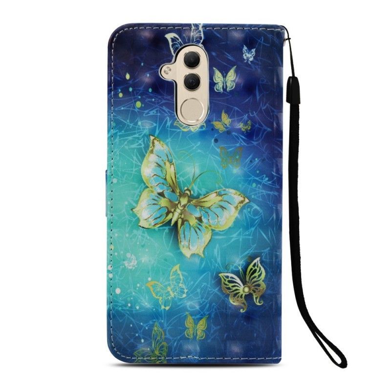 Peněženková Pouzdra Huawei Mate 20 Lite 3d Zlatí Motýli