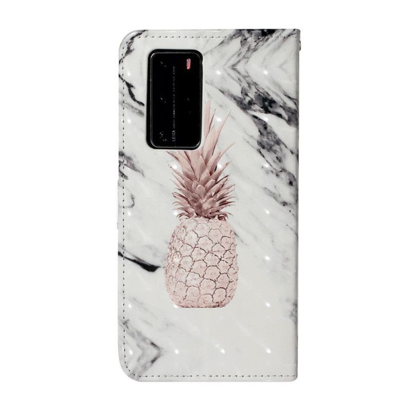 Peněženková Pouzdra Huawei P40 Pro Světlý Bodový Ananas