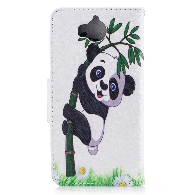 Peněženková Pouzdra Huawei Y6 2017 Panda Na Bambusu