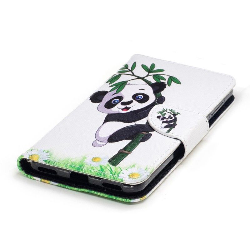 Peněženková Pouzdra Huawei Y6 2017 Panda Na Bambusu