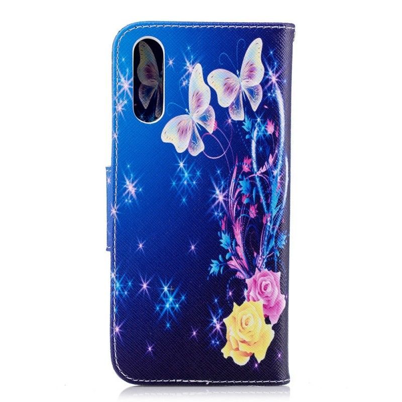 Peněženková Pouzdra Na Huawei P20 Motýli V Noci