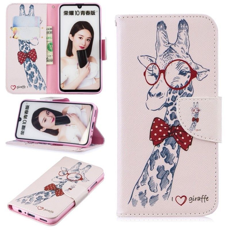 Pocta 10 Lite Cover Flipové Pouzdro Huawei P Smart 2019 Brainy Giraffe