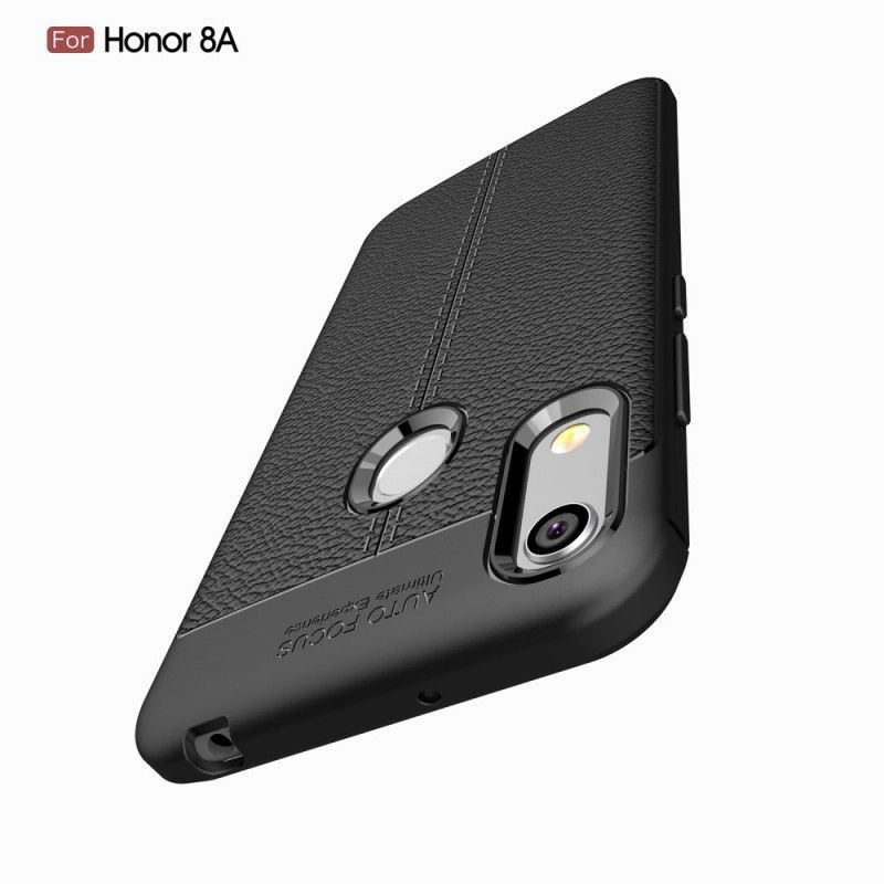 Pouzdro Na Huawei Honor 8a / Kryt Huawei Y6 2019 Litchi Pouzdro S Dvojitým Koženým Efektem