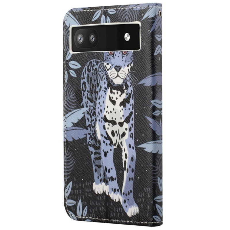 Kožené Pouzdro Na Google Pixel 6A Na Lana Strappy Leopard