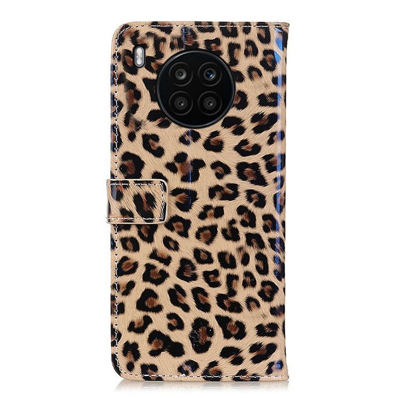 Kožené Pouzdro Na Honor 50 Lite Obyčejný Leopard