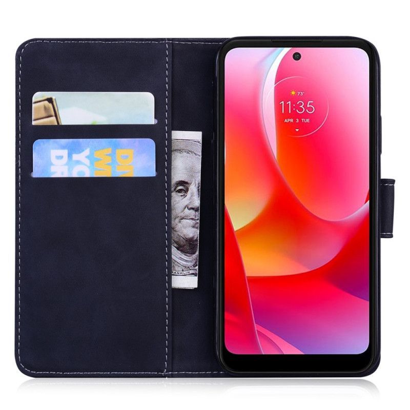 Kožené Pouzdro Na Moto G71 5G Skin-touch Butterfly