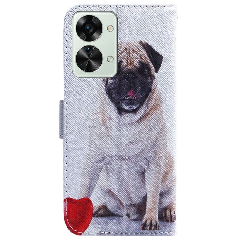 Kožené Pouzdro Na OnePlus Nord 2T 5G Na Lana Strappy Mops Pes