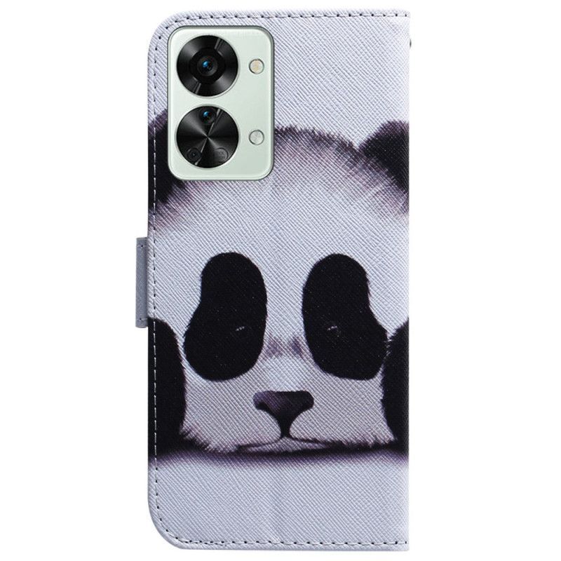 Kožené Pouzdro Na OnePlus Nord 2T 5G Na Lana Strappy Panda