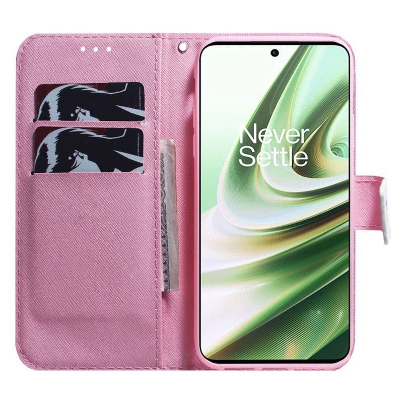 Kožené Pouzdro Na OnePlus Nord 2T 5G Na Lana Strappy Rose Flower