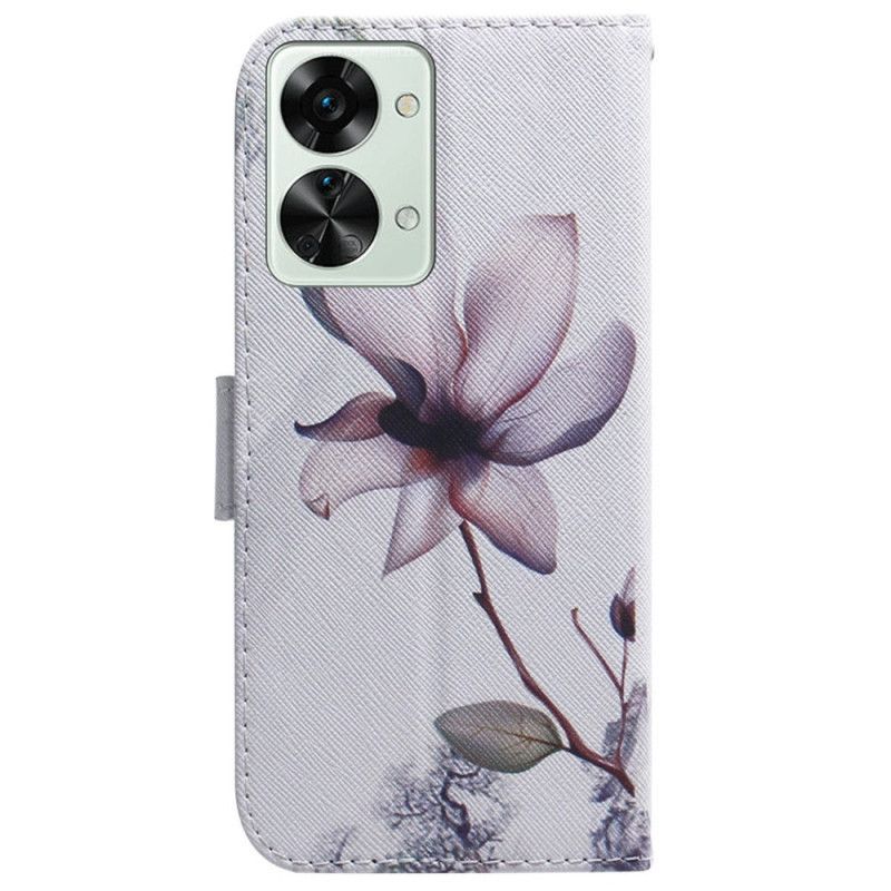 Kožené Pouzdro Na OnePlus Nord 2T 5G Na Lana Strappy Rose Flower