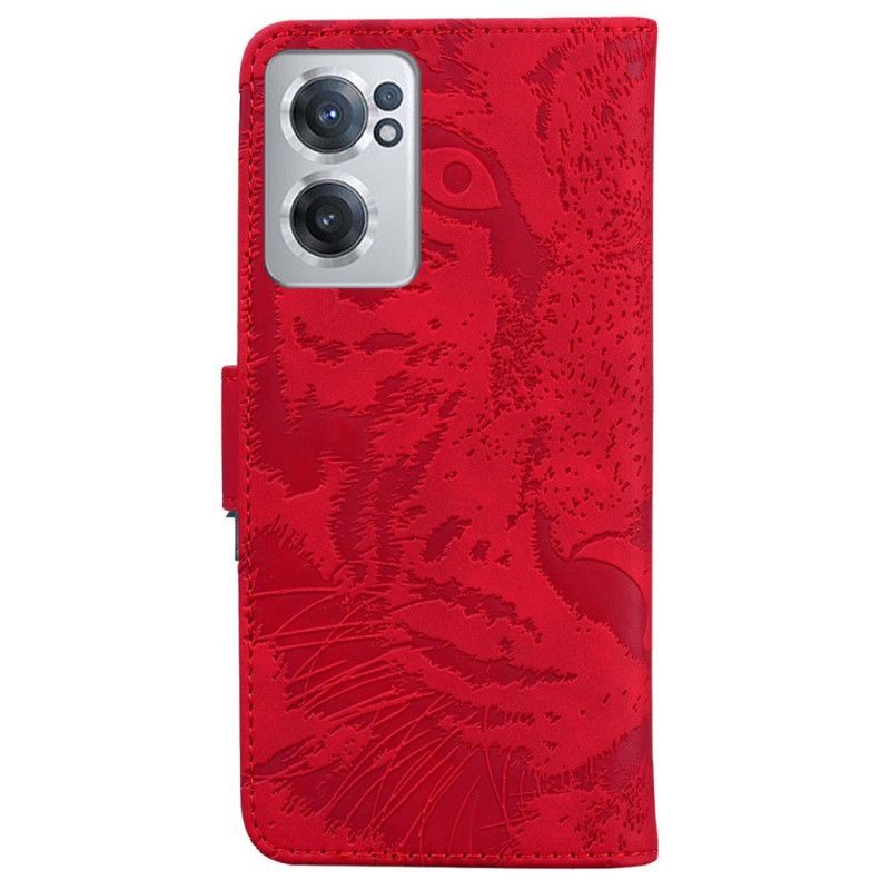 Kožené Pouzdro Na OnePlus Nord CE 2 5G Maskovaný Tygr