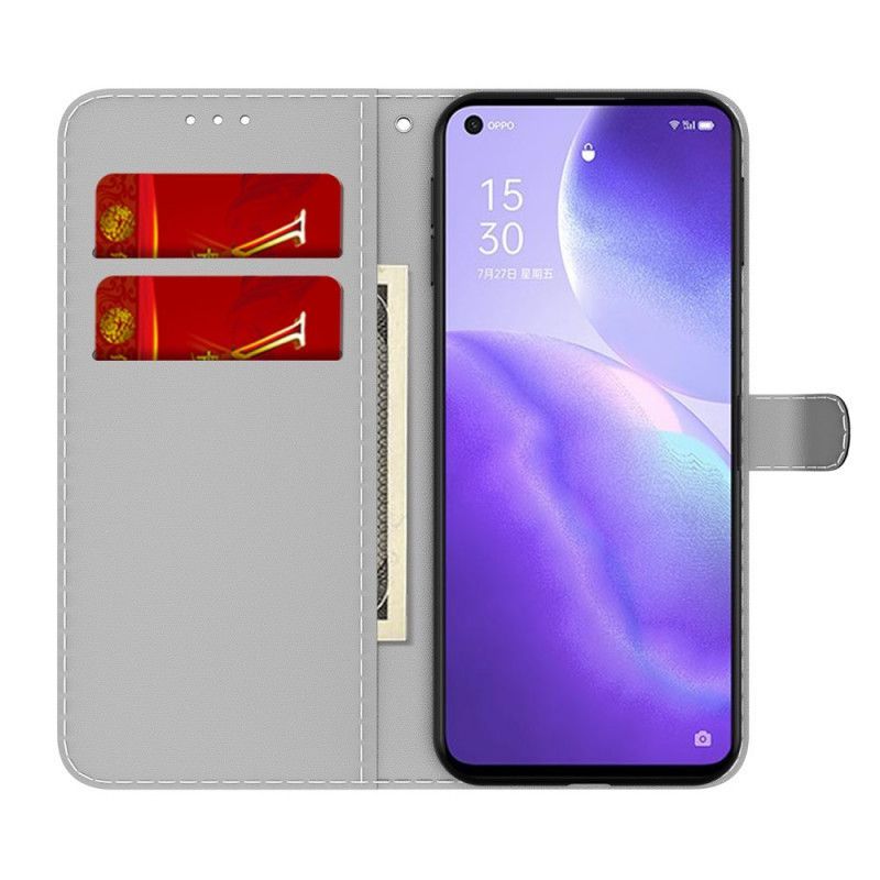 Kožené Pouzdro Na Oppo Find X3 Lite Abstraktní Vzor