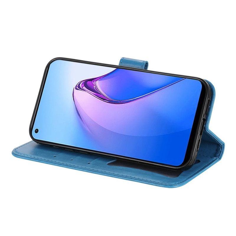 Kožené Pouzdro Na Oppo Reno 8 Na Lana Strappy Květinové