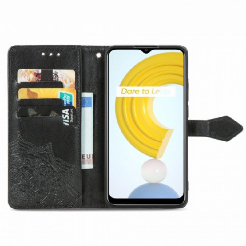 Kožené Pouzdro Na Realme C21 Mandala Středověk