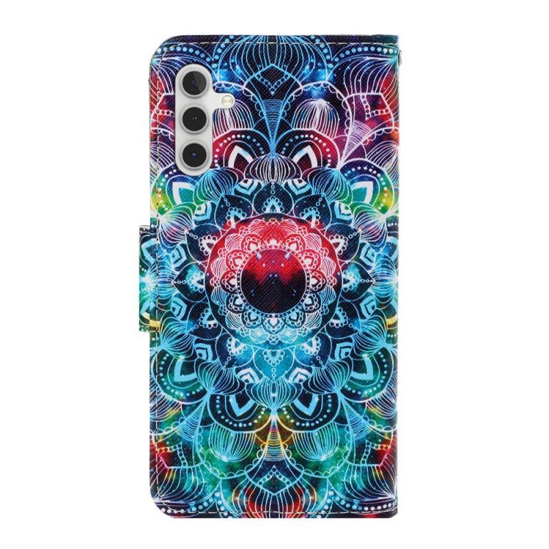 Kožené Pouzdro Na Samsung Galaxy A54 5G Na Lana Strappy Mandala