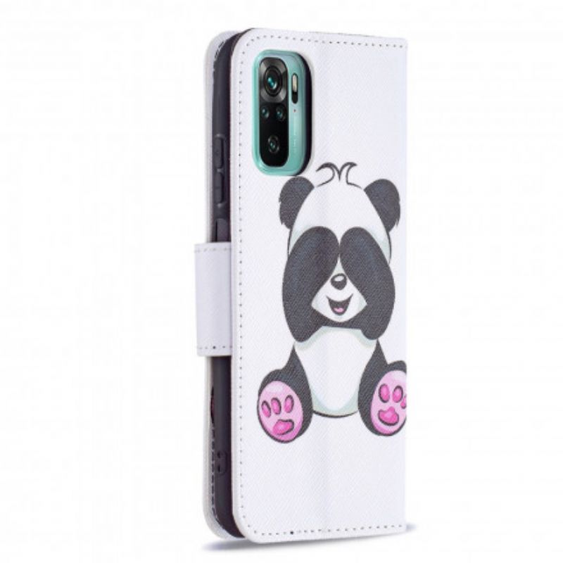 Kožené Pouzdro Na Xiaomi Redmi Note 10 / 10S Panda Zábava