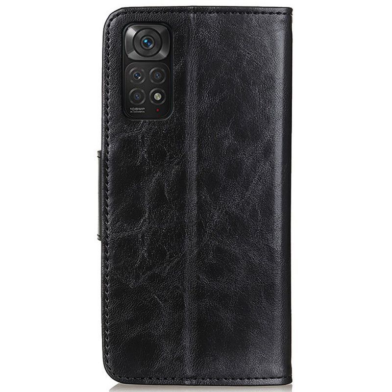 Kožené Pouzdro Na Xiaomi Redmi Note 11 / 11S Flipové Pouzdro Textura Magnetická Klapka