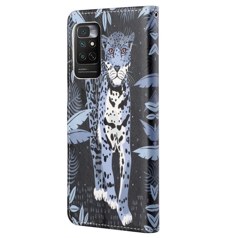 Kožené Pouzdro Na Xiaomi Redmi Note 11 / 11S Na Lana Strappy Leopard